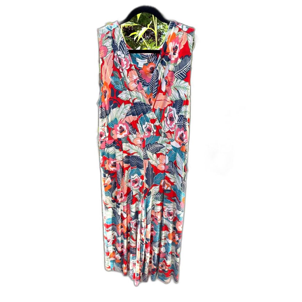 Monsoon Maxi Jumpsuit Floral Sleeveless 95% Viscose 5% Elastane